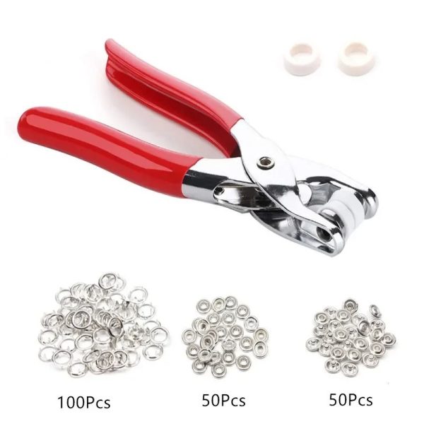 Plier Tool With 50 Sets Metal Snap Buttons – Thickened Snap Fastener Kit For Diy Crafting, Sewing, Leather, Bags, Clothes & Accessories, Durable & Easy To Use Installation